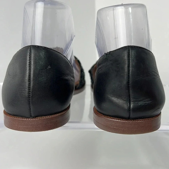 Madewell The Kinsley D'Orsay Flat in Woven Leather Open Round Toe Size 7.5 Black - Picture 6 of 15